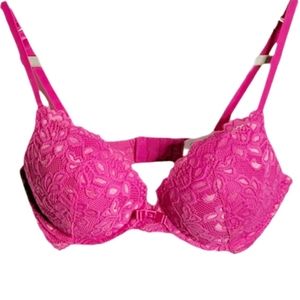 Frederick's Of Hollywood Pink Push Up Underwire Bra